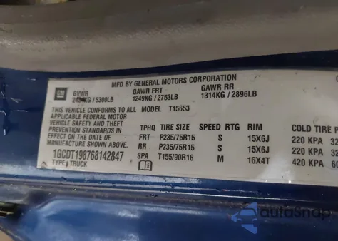 2006 Chevrolet Colorado Work Truck from USA, damaged, VIN 1GCDT198768142847